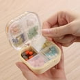 thumbnail image 4 of Yellow 8 Compartment Portable Mini Drug Storage Box With Transparent Lid And Damp Proof Design For Pill Medicine Vitamin Organization At Home Office Or Travel Easy To Carry And Keep Clean, 4 of 6