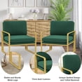 thumbnail image 3 of Andeworld Modern Accent Chairs, Upholstered Living Room Chairs Velvet Arm Chair Accent Chairs for Living Room with Metal Frame Green, 3 of 8