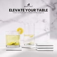 thumbnail image 5 of Radicaln White Marble Coasters Set of 6 Handmade 3.5 inch Square Coasters for Drinks, Elegant Stone Coasters for Home, Office & Kitchen Décor, 5 of 6