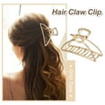 thumbnail image 2 of Unique Bargains 3" Medium Metal Hair Claw Hair Barrettes Arc Shaped Line for Women Beauty, 2 of 8