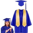 thumbnail image 1 of Conjunto de bata y gorro de graduación, sombreros largos con borlas, sombrero de hélice Unisex, accesorios para traje de graduación, disfraz para niños, azul, 1 of 5