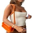 thumbnail image 4 of Camisole pour Femmes Sans Manches Crop Top Ajusté Bretelles Spaghetti, 4 of 6