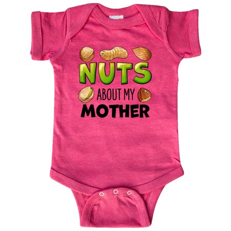 

Inktastic Nuts About My Mother Peanut Almond Pistachio Gift Baby Boy or Baby Girl Bodysuit