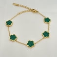 thumbnail image 3 of Pulsera de trébol de acero inoxidable para mujer, brazalete de flor verde de lujo, Color dorado, joyería de alta calidad, regalo nuevo, 2023, 3 of 4