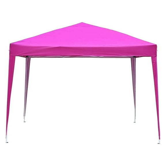 10'x10' Outdoor Canopy Tent, Portable Gazebo Shelter in Pink and White for Events, Parties, Camping