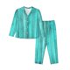 thumbnail image 1 of Fotbe Turquoise Wooden2 Conjunto de Pijama de Manga Larga para Mujer con Estampado, Ropa de Dormir de 2 Piezas, Conjunto de Casa Suave y Cómodo con Bolsillos-Medium, 1 of 7