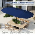 thumbnail image 4 of Gymax 13 FT Patio Umbrella Double-Sided Market Umbrella w/ 36 Solar-Powered LED Lights Navy, 4 of 10