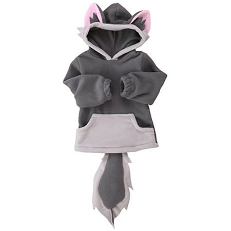 stylesilove Unisex Baby Cute Cartoon Animal Hooded Costume Outfit (90/1-2 Years, Grey Wolf)