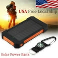 thumbnail image 3 of 20000mAh Solar Power Charger Outdoor Waterproof Dual USB Portable Battery Charger with LED Light for Phone, Pad, Android, Camera Orange, 3 of 9