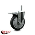 thumbnail image 2 of 5 Inch Thermo Rubber Wheel Swivel 3/4 Inch Threaded Stem Caster Total Lock Brake, 2 of 2