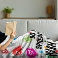 thumbnail image 3 of Bathroom Rules Soft Flannel Fleece Throw Blanket, Do Not Spread Germs Wash Your Hands Text with Colorful Doodle Print, Cozy Plush for Indoor and Outdoor Use, 70" x 90", Multicolor, by Ambesonne, 3 of 5