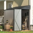 thumbnail image 1 of AECOJOY 4' x 6' Metal Storage Shed, Lean-to Design and Lockable Door for Garden, Grey, 1 of 8