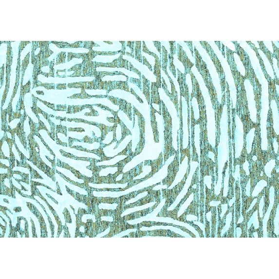 Ahgly Company Machine Washable Indoor Rectangle Abstract Light Blue Contemporary Area Rugs, 8' x 10'