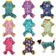Dog Pajamas Soft Cotton Blend Jumpsuit Cute Clothes Small Medium Pet (M: Length 15")
