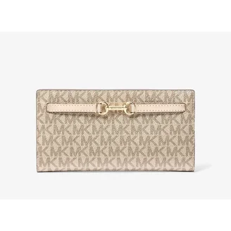 Michael Kors Jet Set Travel Wristlet, Double Zip, Signature PVC