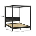 Walker Edison Minimalist Slatted Wood Queen Canopy Bedframe, Black
