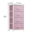 thumbnail image 6 of Dextrus 4 Drawer storage Dresser Fabric Chest of Drawers Sturdy Steel Frame Furniture Storage Organizer for Living Room,Bedroom,Hallway Pink, 6 of 6