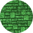 thumbnail image 1 of Ahgly Tapis Rond Lavable en Machine Intérieur Transitionnel Vert Émeraude Profond, 3 Pieds Rond, 1 of 7