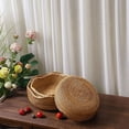 thumbnail image 3 of Cesta de ratán para almacenar frutas, pan, dulces, bocadillos, cesta de ratán para almacenar platos de bocadillos, cesta redonda, 3 of 5