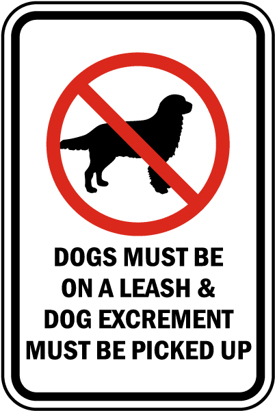dogs on leash sign