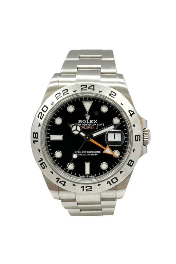 Pre-Owned ROLEX Explorer II 226570, random number, black dial, stainless steel, automatic...