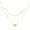 Layer Heart-Gold, variant on 18K Gold Plated Butterfly & Heart Layered Bead Necklace, Handmade Dainty Multi-Layer Choker Long Pendant Jewelry for Women