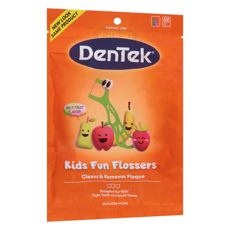 DenTek Kids Fun Flossers Floss Picks 90 Count with Wild Fruit