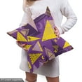 thumbnail image 5 of Ambesonne Geometric Fabric by the Yard Upholstery, Funny Memphis, 1 Yard, Yellow Purple, 5 of 5