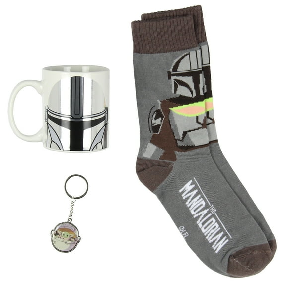CultureFly The Mandalorian Grogu Gift Set with 12oz Mug, Crew socks, and Keychain One-Size