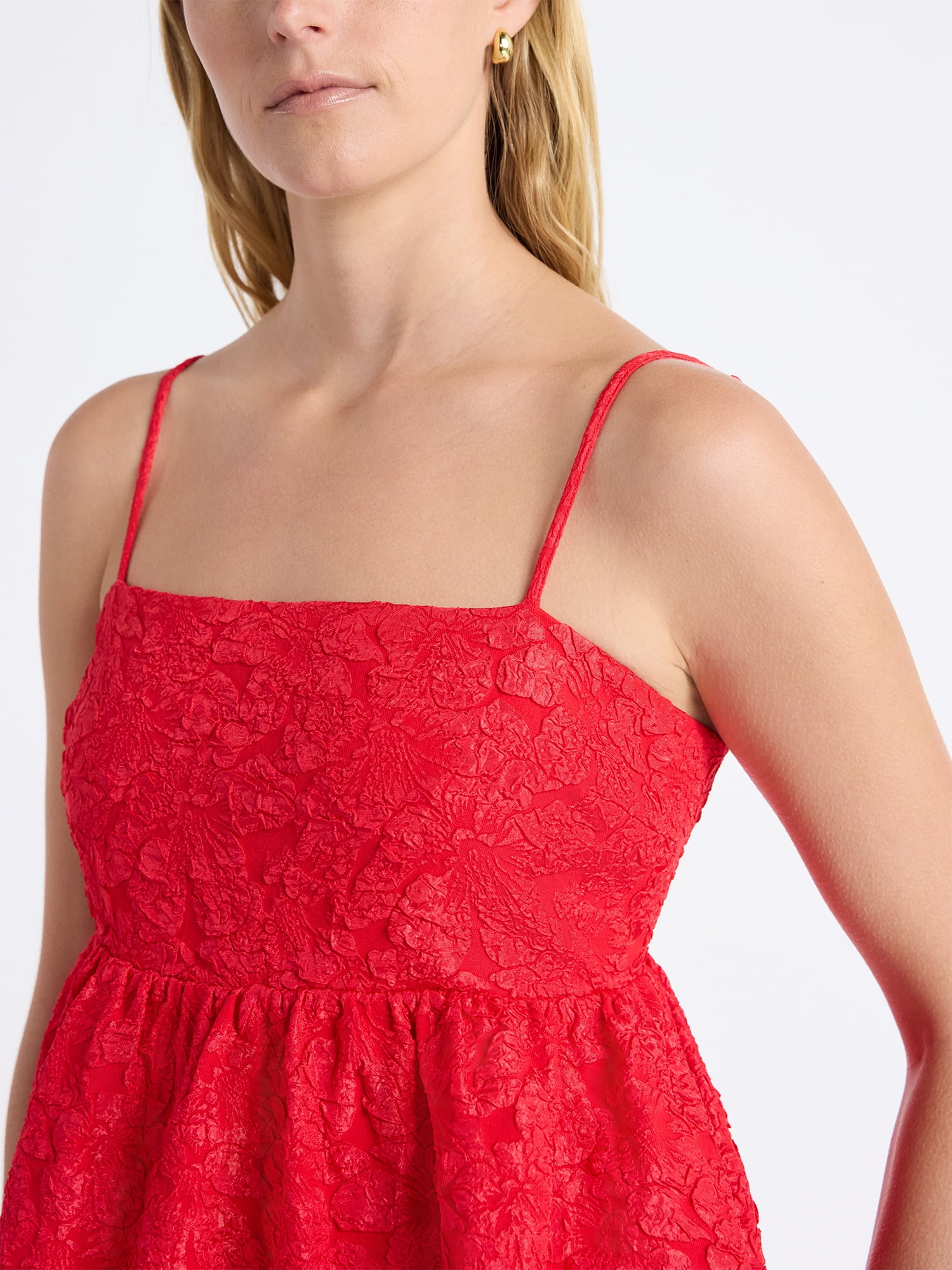 Free Assembly Women's and Women's Plus Sleeveless Lace Babydoll Dress with Pockets, Size XS-4X