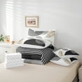 thumbnail image 6 of Homewish Geometric Stripes Circle 7 Pieces Bedding Comforter Set for Female Men Teens,Vintage Aesthetic Full Bedding Set Lightweight,Botanical Plants Leaves Fitted Sheet Flat Sheet, 6 of 8