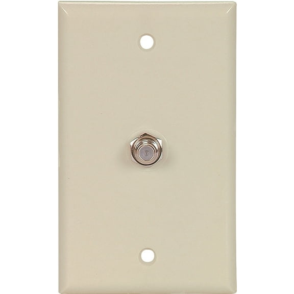Eaton Cooper Wiring 1172V Wallplate with Coaxial Adapter, 4-1/2 in L, 2-3/4 in W, 1 -Gang, Thermoplastic, Ivory