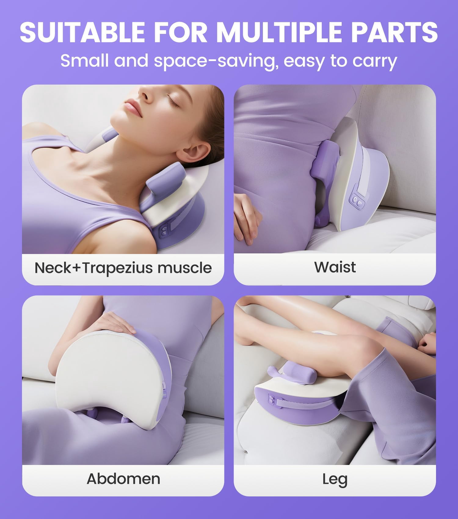 Hizoo Neck Massager - Neck Massager Pillow With Heat,Shiatsu Back And Shoulder Massage With Deep Tissue Kneading, Portable Cervical Traction Device For Full Body Muscle Pain Relief