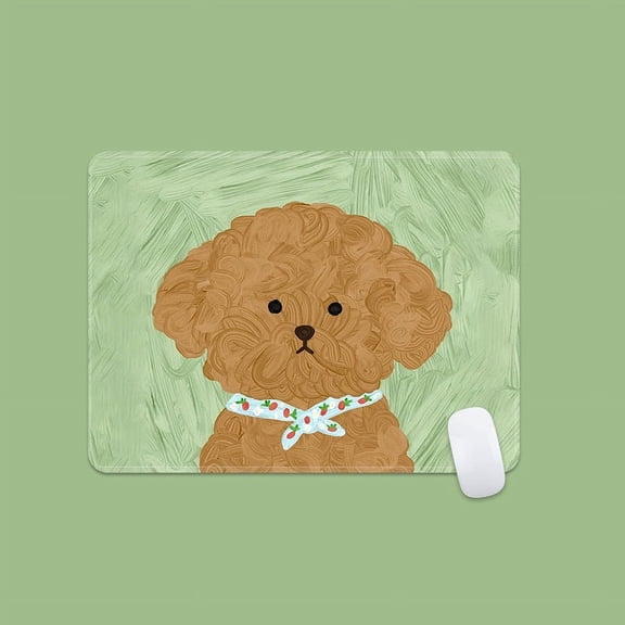 10.2" x 8.3" Square Mouse Pad, Cute Cartoon Puppy Mouse Mat Design, Washable Mousepad Lycra Cloth, Non-Slip Rubber Base Computer Mouse Pads
