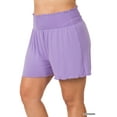 thumbnail image 2 of Zenana Women & Plus V-Neck Heavy Dobby Boat Neck Rolled Short Sleeve Blouse Top, 2 of 4