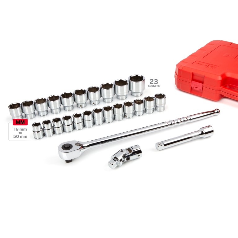 TEKTON 3/4 Inch Drive Socket Set - 21-Piece, 6-Point Sockets (3/4 To 2 Inch), Chrome, Heavy Duty