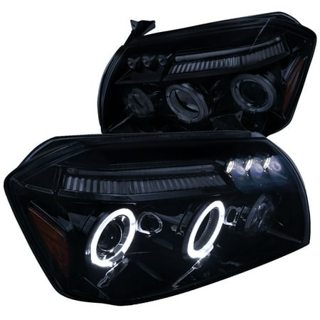 Dodge Magnum Headlight Assembly Spec-D Tuning 2002-2007 Dodge Magnum Led Halo Projector Headlights W/ 2005 2006 2007 (Left + Right) ()