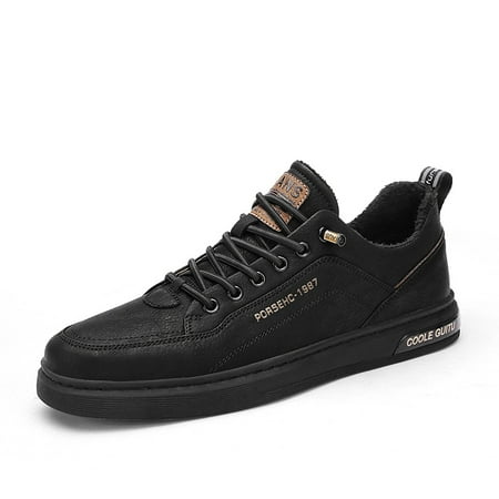 

Men‘s Warm Plush Casual Lightweight Lace-up Skate Shoes Outdoor Sneakers Winter