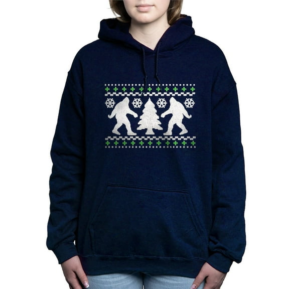 CafePress - NEW! Bigfoot Ugly Christmas Sweater Women's Hooded - Pullover Hoodie, Classic & Comfortable Hooded Sweatshirt