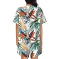 thumbnail image 4 of Womens Pajama Sets With Pocket, Colorful Bird Palm Leaves Lounge Sets Short Sleeve Sleepwear PJ Sets for Women, 4 of 6