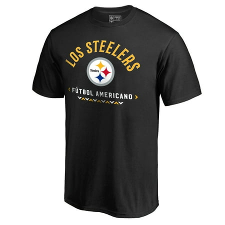 Men s Black Pittsburgh Steelers Futbol Americano T-Shirt