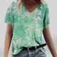 thumbnail image 4 of Camiseta de Manga Corta de la Mujer con Cuello en V Causal, Camiseta de Estante de Imitación de Moda de Verano, 4 of 5