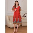 thumbnail image 3 of Robe Ekouaer para mujer, con cremallera frontal, plumas rojas, talla S, 3 of 6