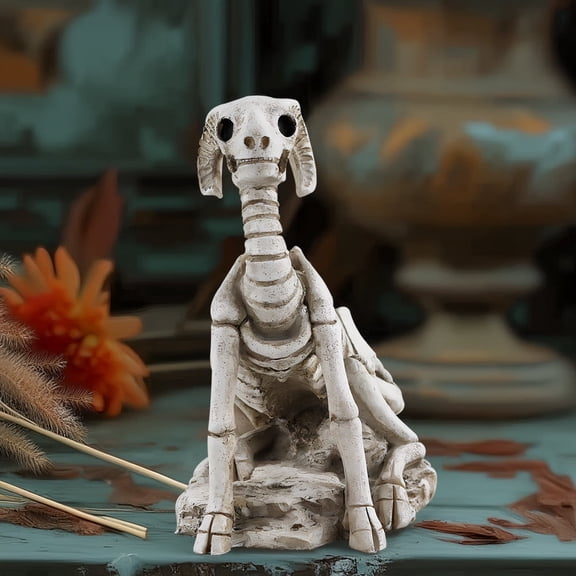Fiaya Women Halloween Animal Skeleton Decorations, Realistic Goat Skeleton Decorative, Scary Halloween Skeleton Bones for Graveyard Props Indoor Outdoor