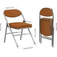 thumbnail image 3 of Padded Folding Chairs 2 Pack, Corduroy Fabric and Backrest Upholstered Foldable Chair, Portable Stackable Commercial Seat with Steel Frame for Events Office Wedding Parties(Brown), 3 of 9