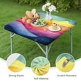 thumbnail image 4 of Colorful Tie Dye Mountain Pattern Square Fitted Tablecloth with Elastic Edge,Square Table Cover,Washable Elastic Table Cover for Home Kitchen Party Decor 34"x34", 4 of 6