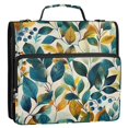 thumbnail image 2 of Haosy 3 Ring Zipper Binder with Shoulder Strap Waterproof Trapper Keeper 2 Inch D-Ring 500 Sheets Capacity, Autumn Tropical Foliage, 2 of 8
