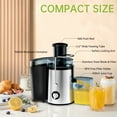 Juicer Easy Clean, 3 Speeds Juicer Maker, 2.6" Feed Chut Juicer Machine