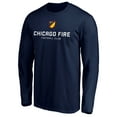 thumbnail image 2 of Men's Navy Chicago Fire Shielded Logo Long Sleeve T-Shirt, 2 of 3