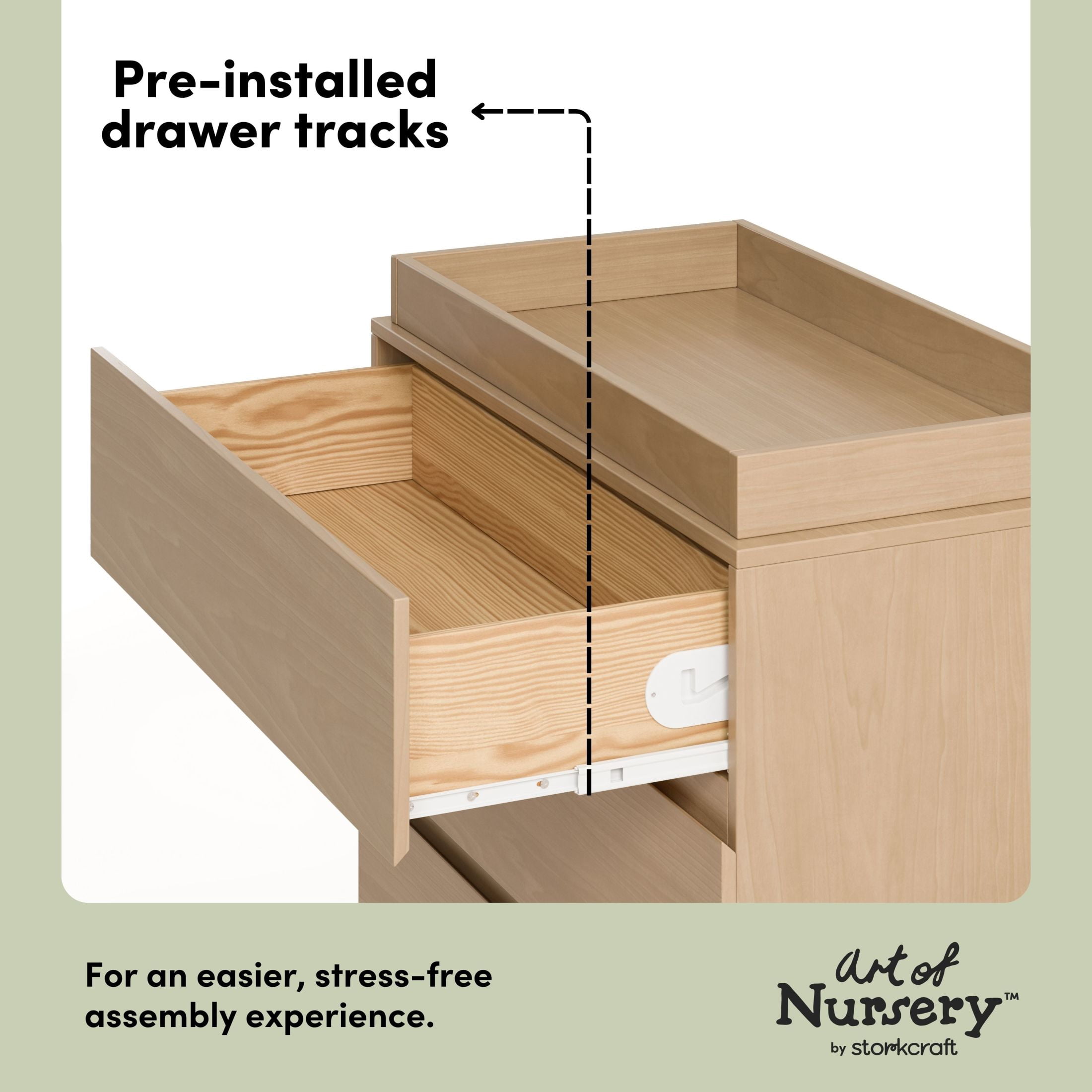 Art of Nursery by Storkcraft Sorrento 3 Drawer Chest with Changing Topper - Driftwood